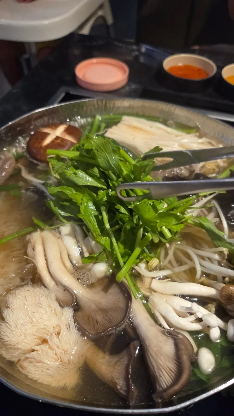 A pot of bubbling shabu-shabu