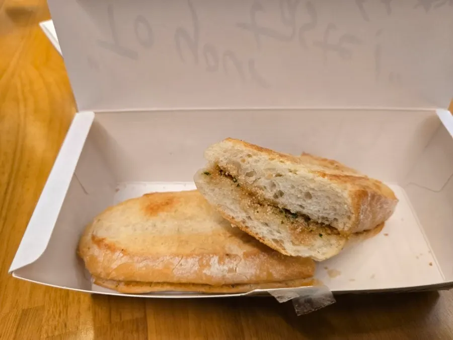 Cod roe baguette at Dance Dance Dance