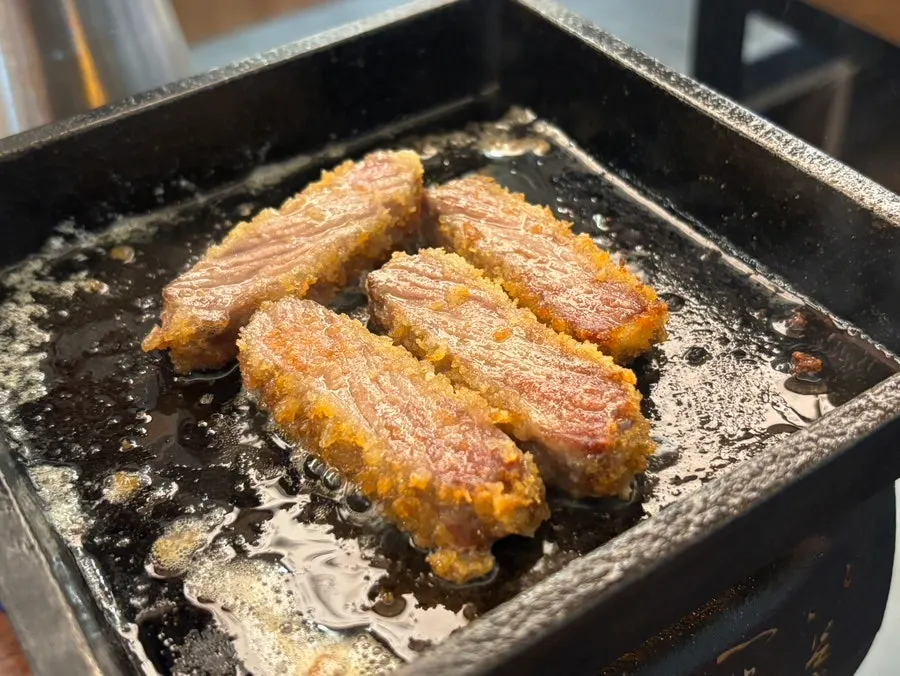 미니 화로에서 익히는 규카츠