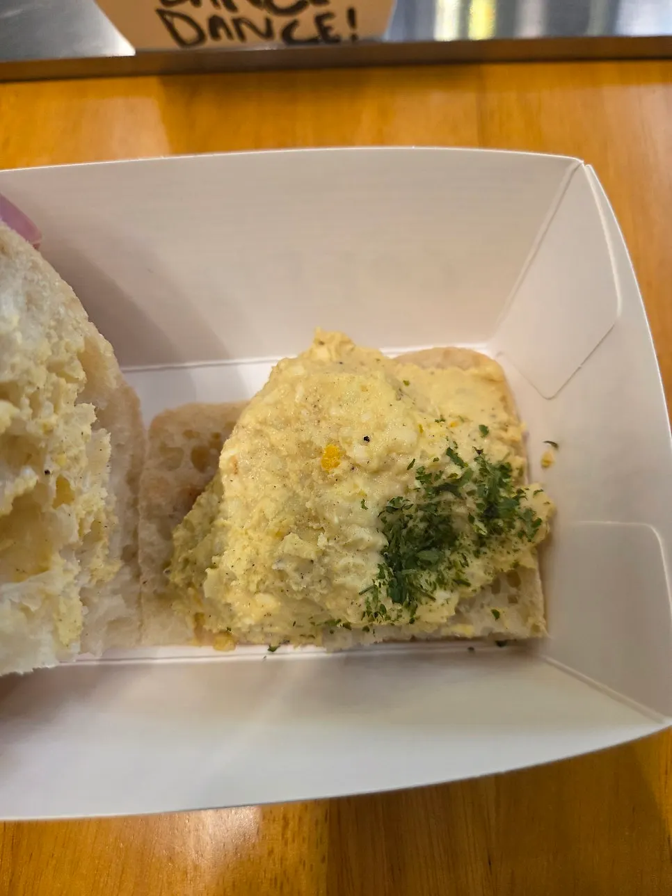Generously filled egg mayo