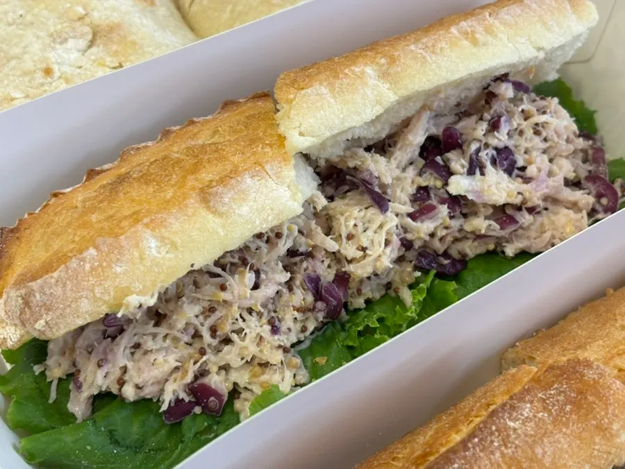 A plate with the chicken breast sandwich