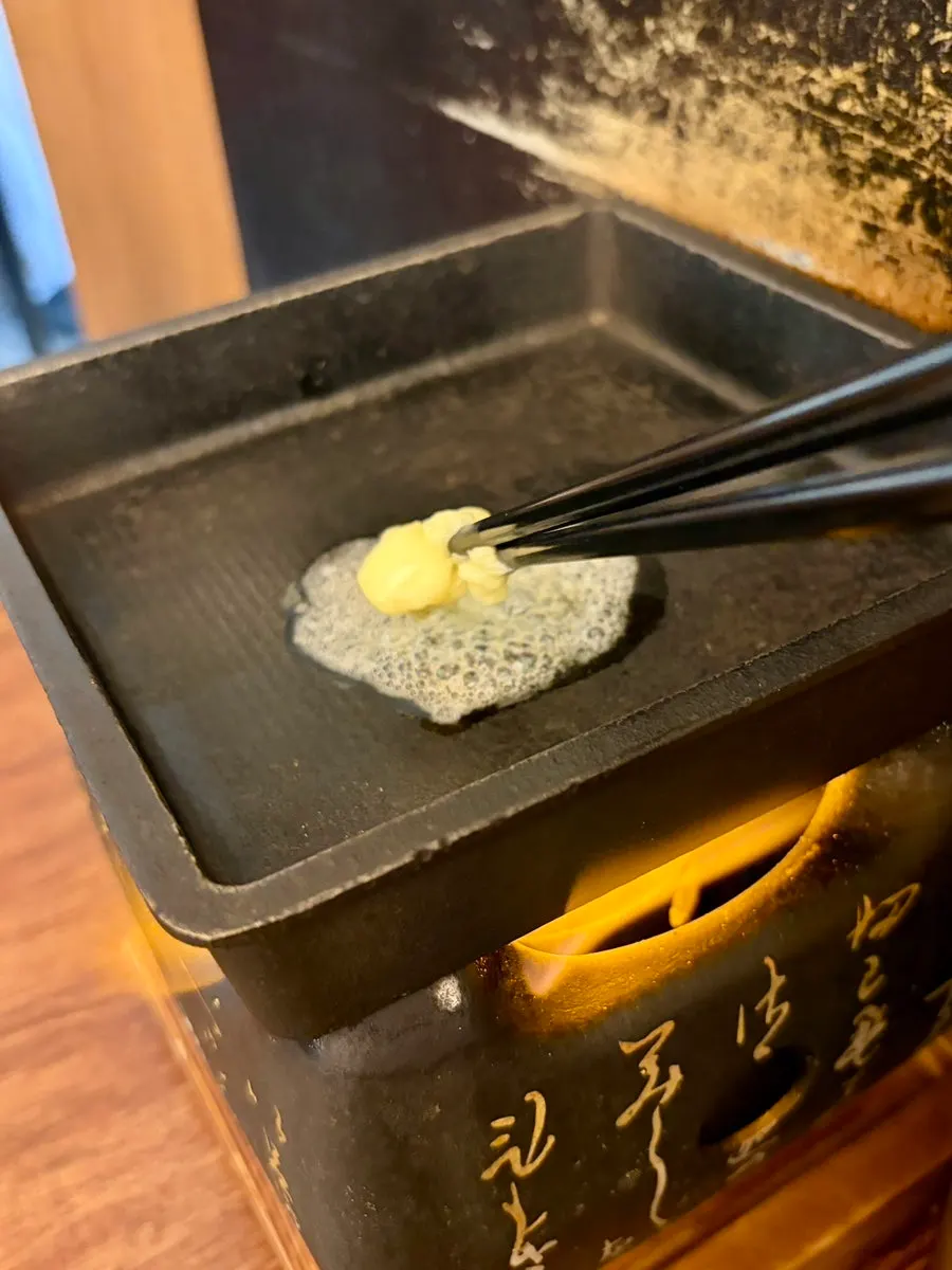 Butter served alongside the gyukatsu