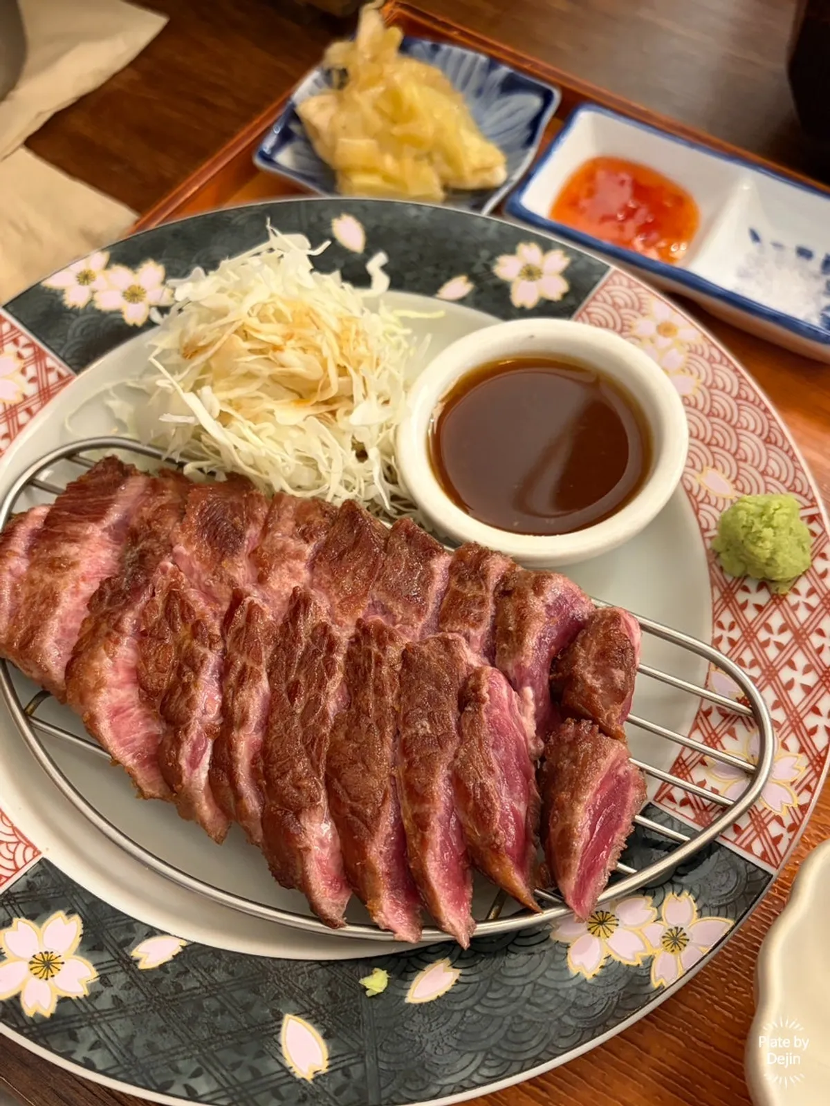 Sirloin steak grilled on a brazier