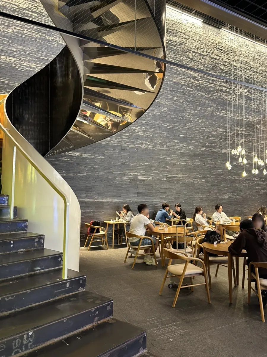Spiral staircase inside the store