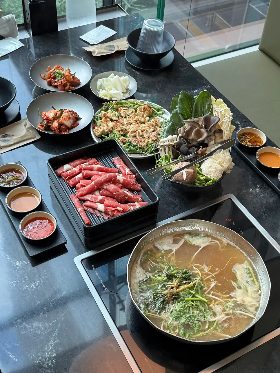 Two-person shabu-shabu set at Yunseul