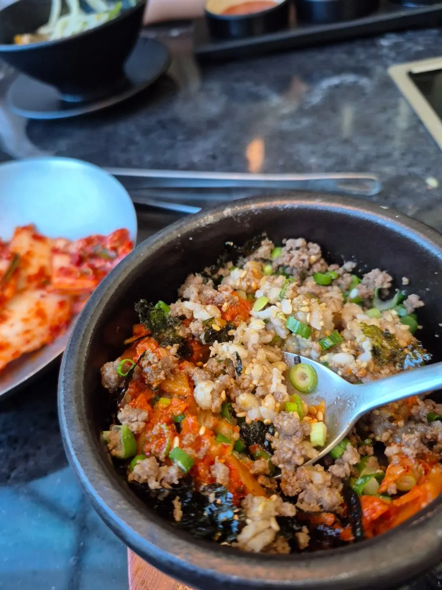 Bulgogi kimchi fried rice to finish the meal