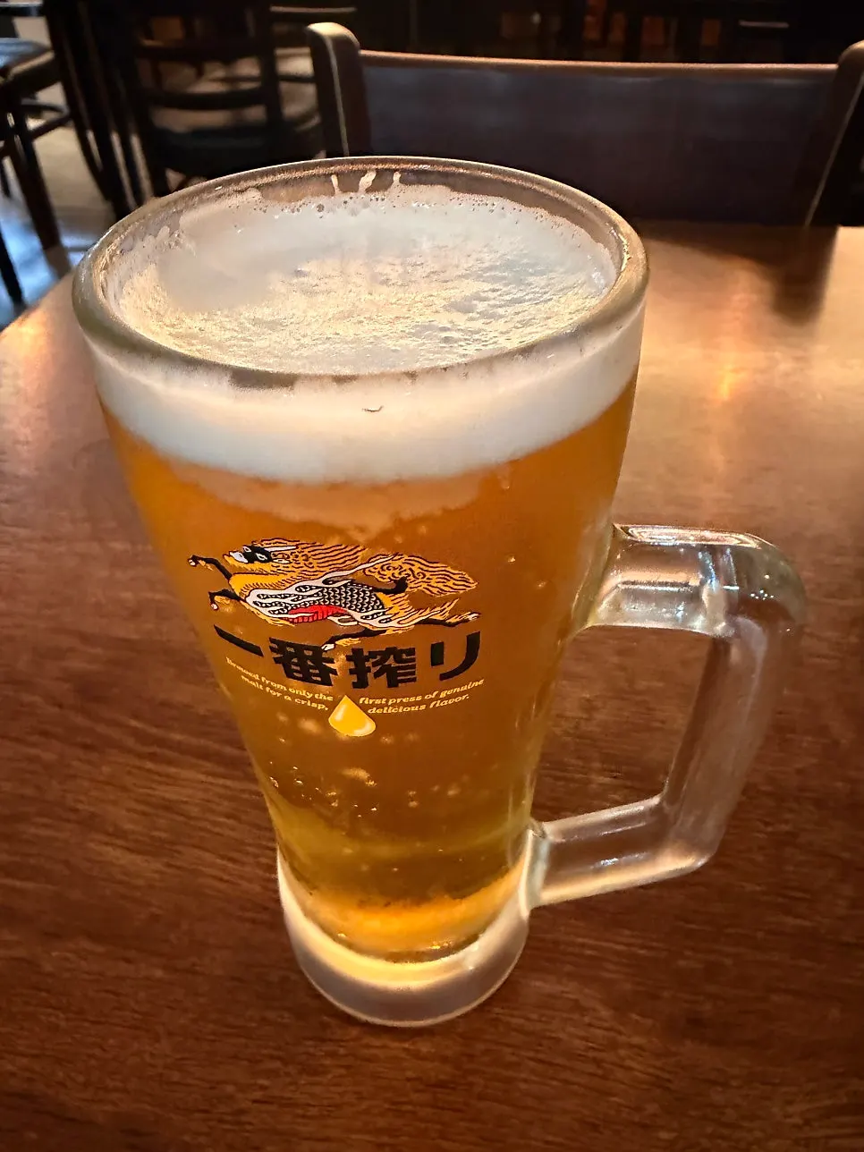 Kirin draft beer ordered at Ichigyu