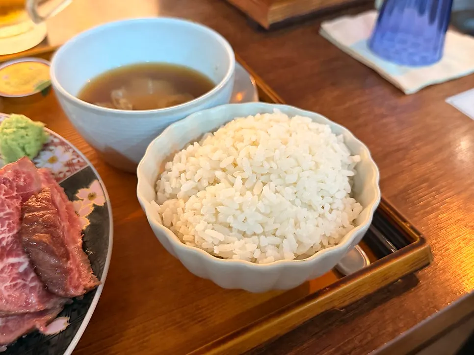 Double sirloin steak set table spread