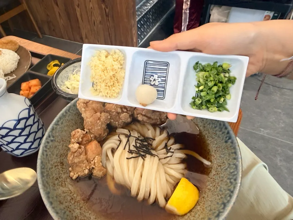 Udon with cold broth added