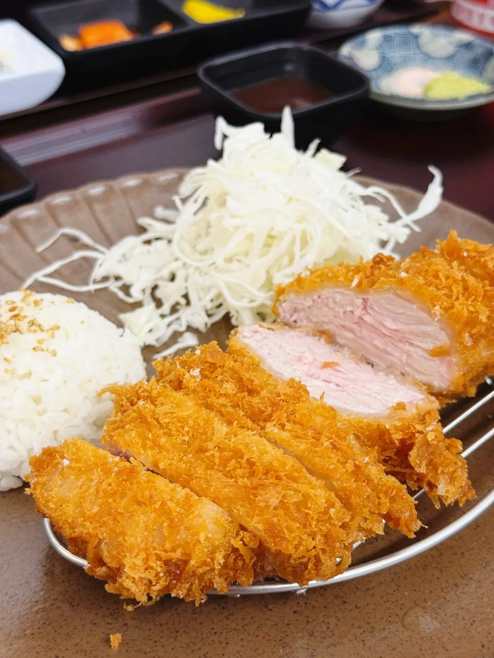 Tonkatsu served alongside udon and gyudon