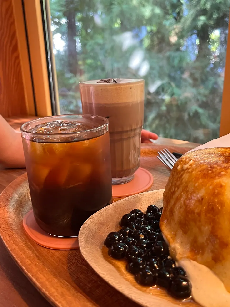 Dutch coffee americano ordered alongside the soufflé
