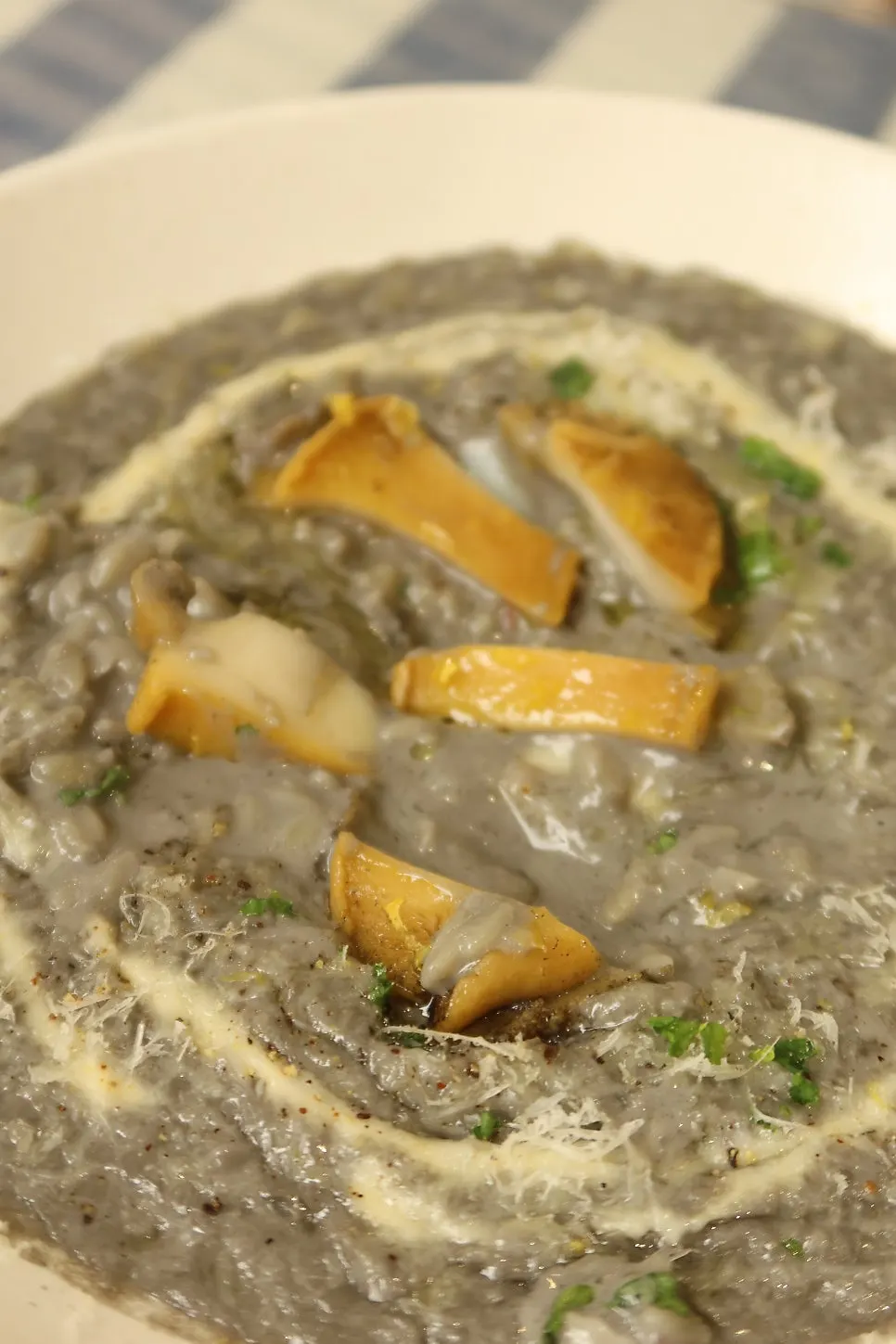 Creamy squid ink risotto
