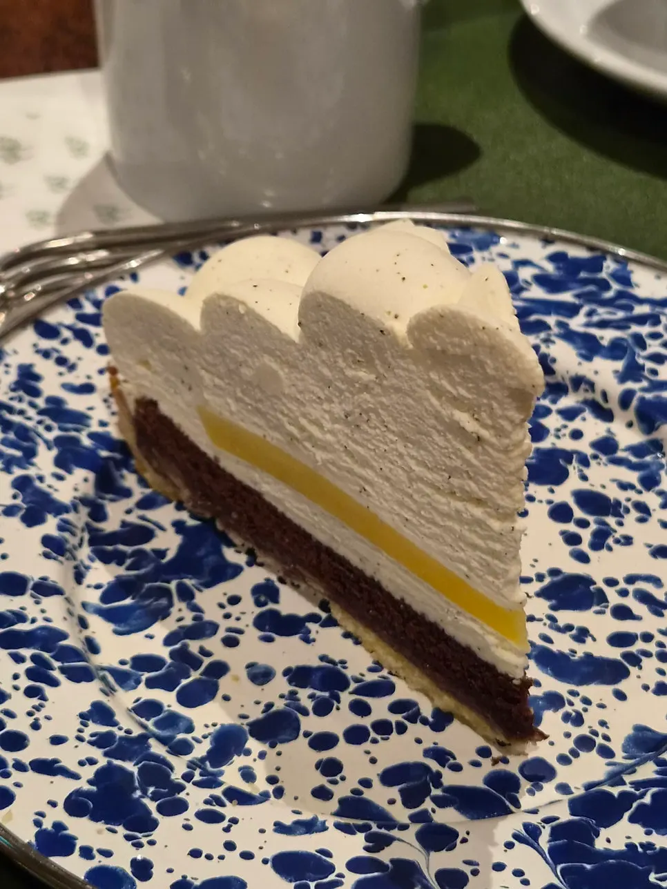 Café drinks enjoyed with the tart