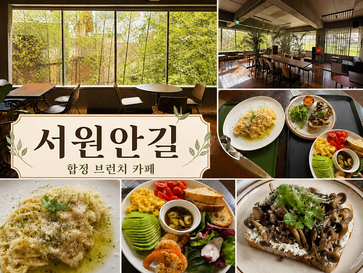 Overview of the Seowon Angil Hapjeong brunch café space