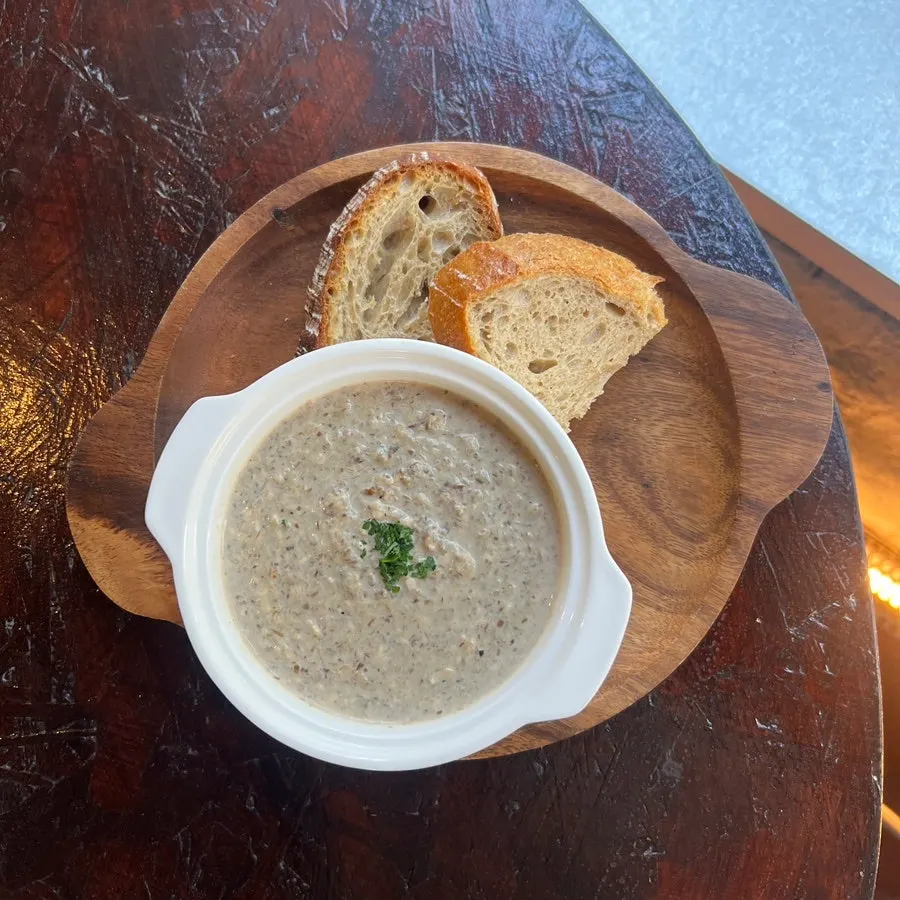 Soup of the day served with sourdough bread