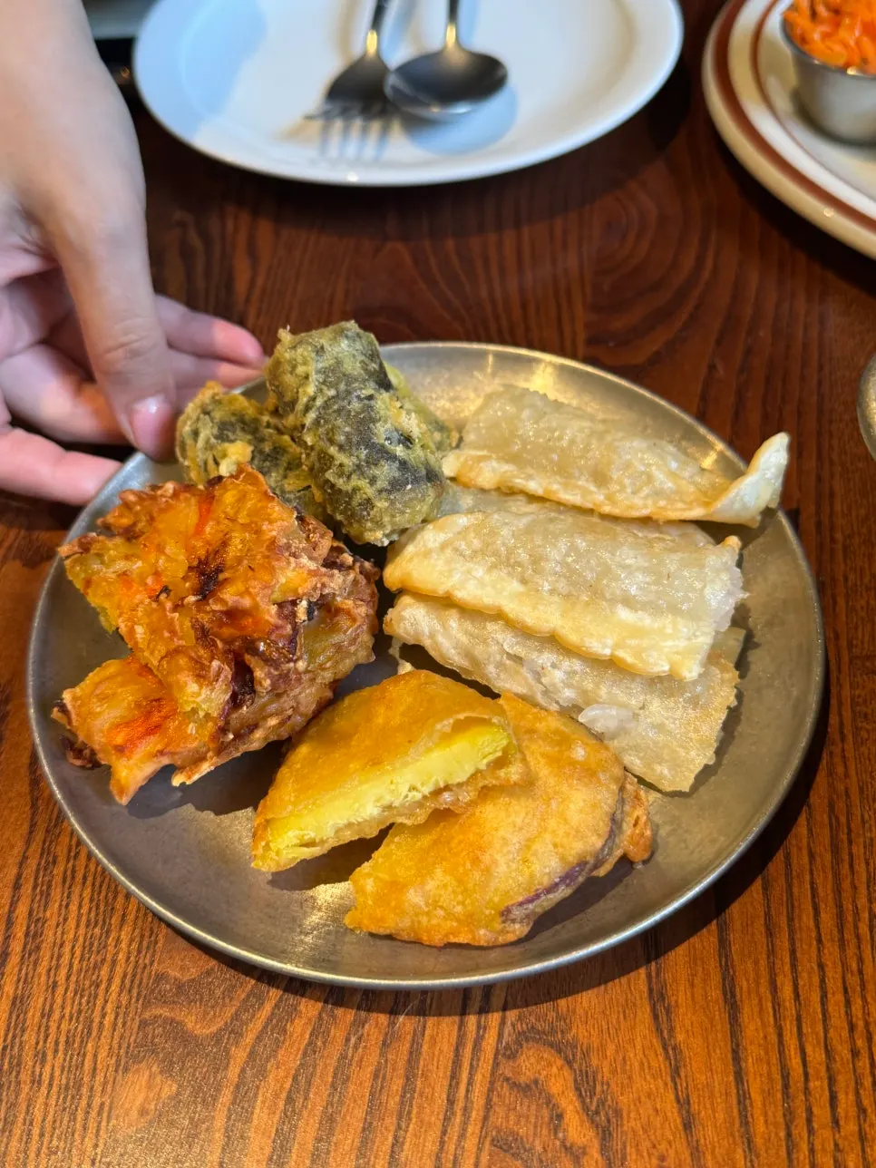 Freshly fried snack assortment