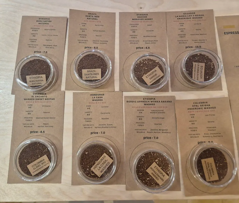 Sese Coffee's menu lineup