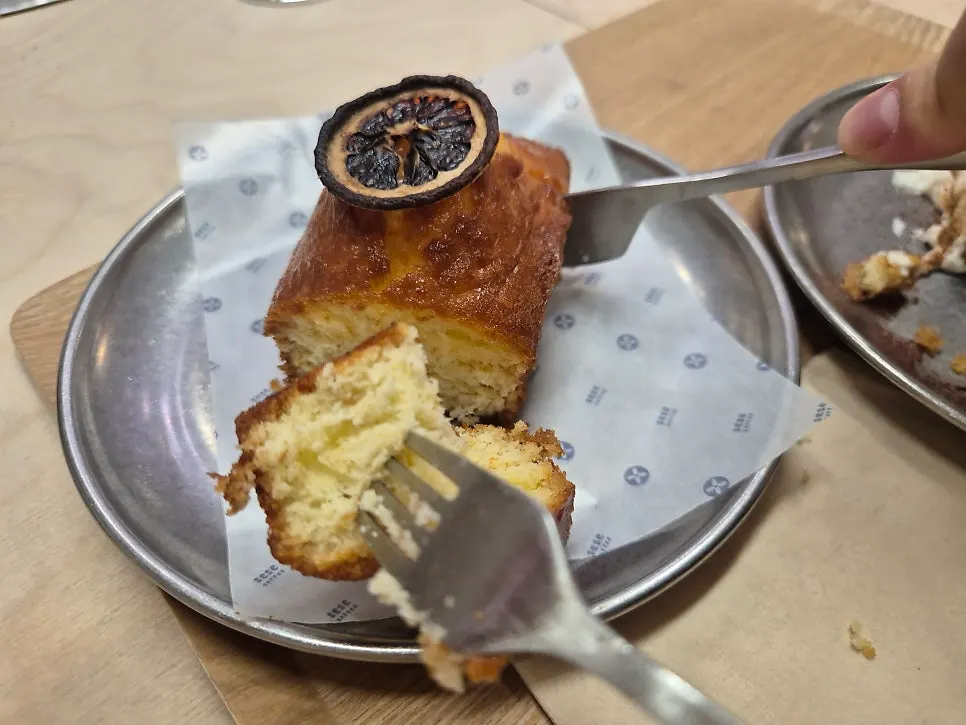 Dense interior of the lemon pound cake