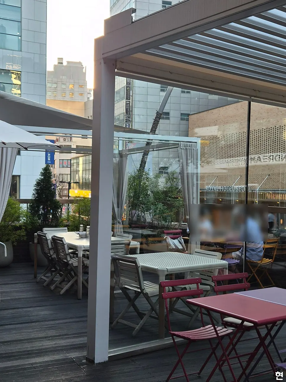 View of the terrace next to Myeongdong Cathedral