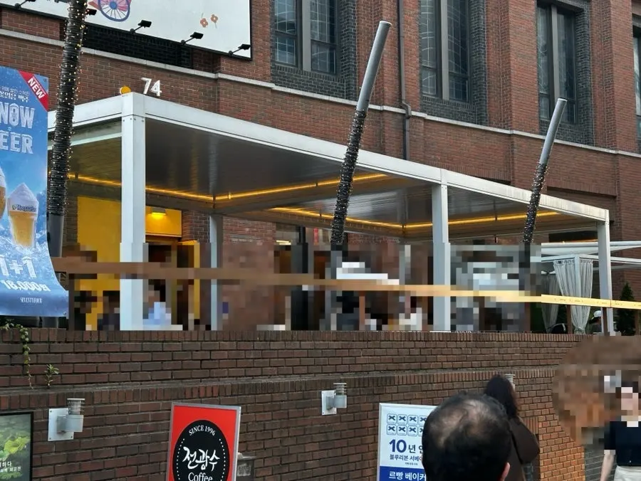 View of Seventy Four Myeongdong Cathedral Main Branch on the 1st floor of the red brick building