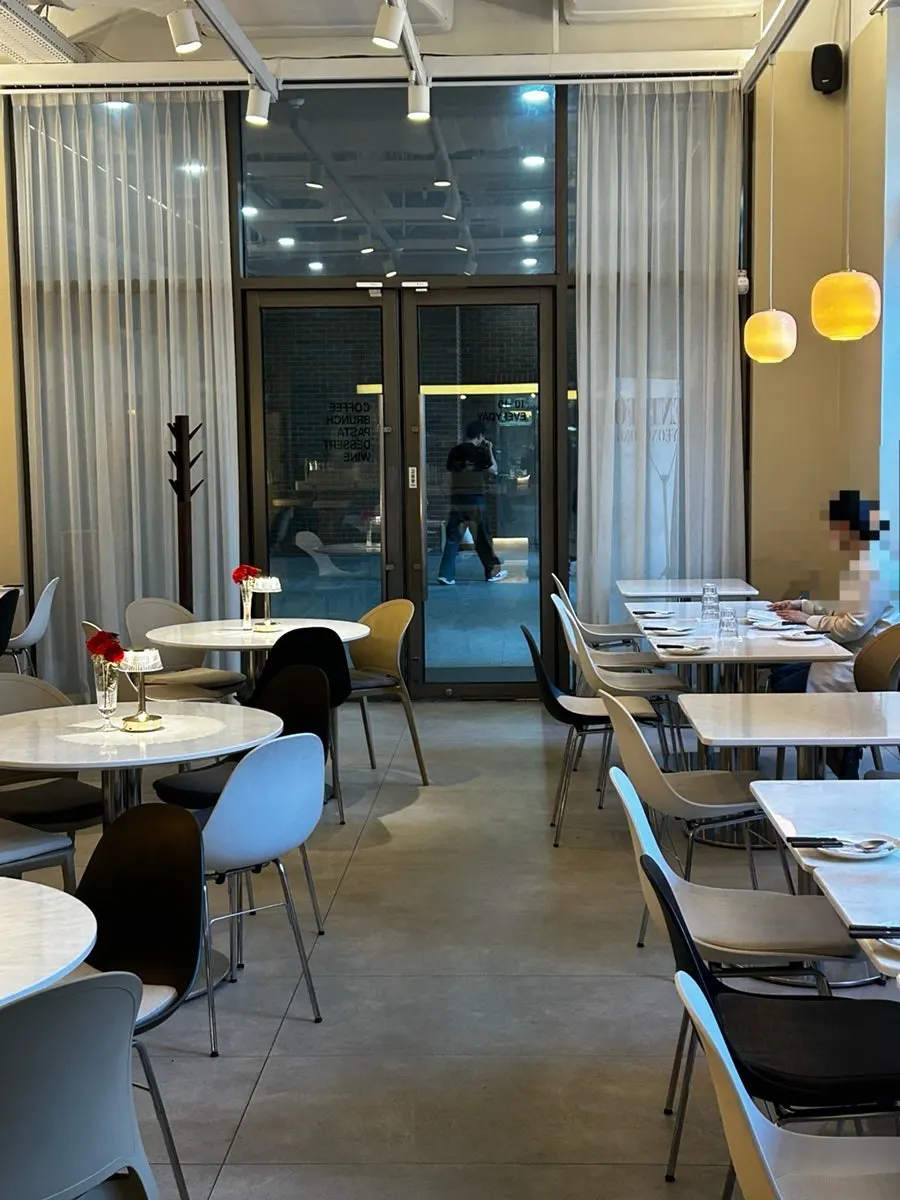 View of the spacious, pleasant terrace seating area