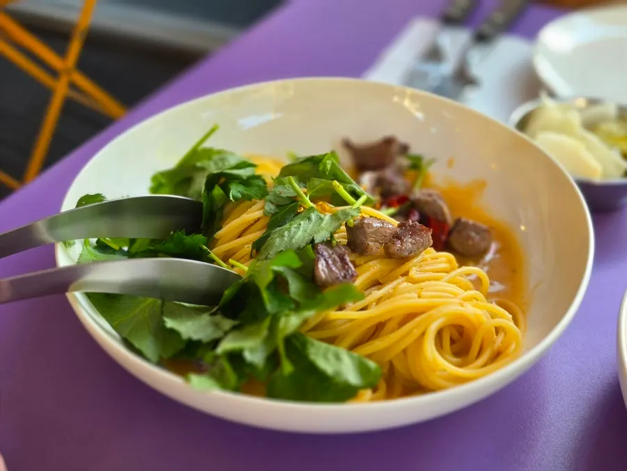 A plate of Seventy Four's chamnamul doenjang pasta