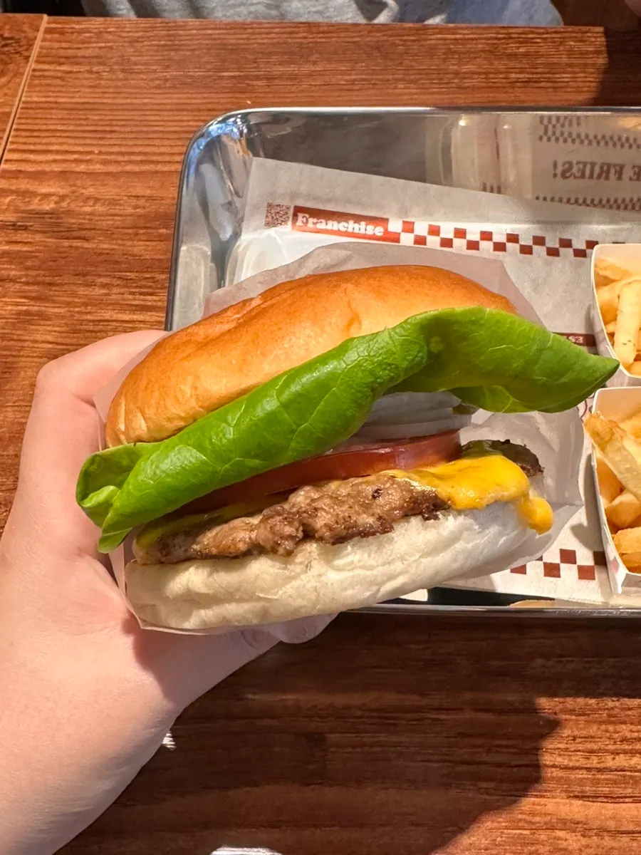 Close-up of the Bas Burger's chewy bun
