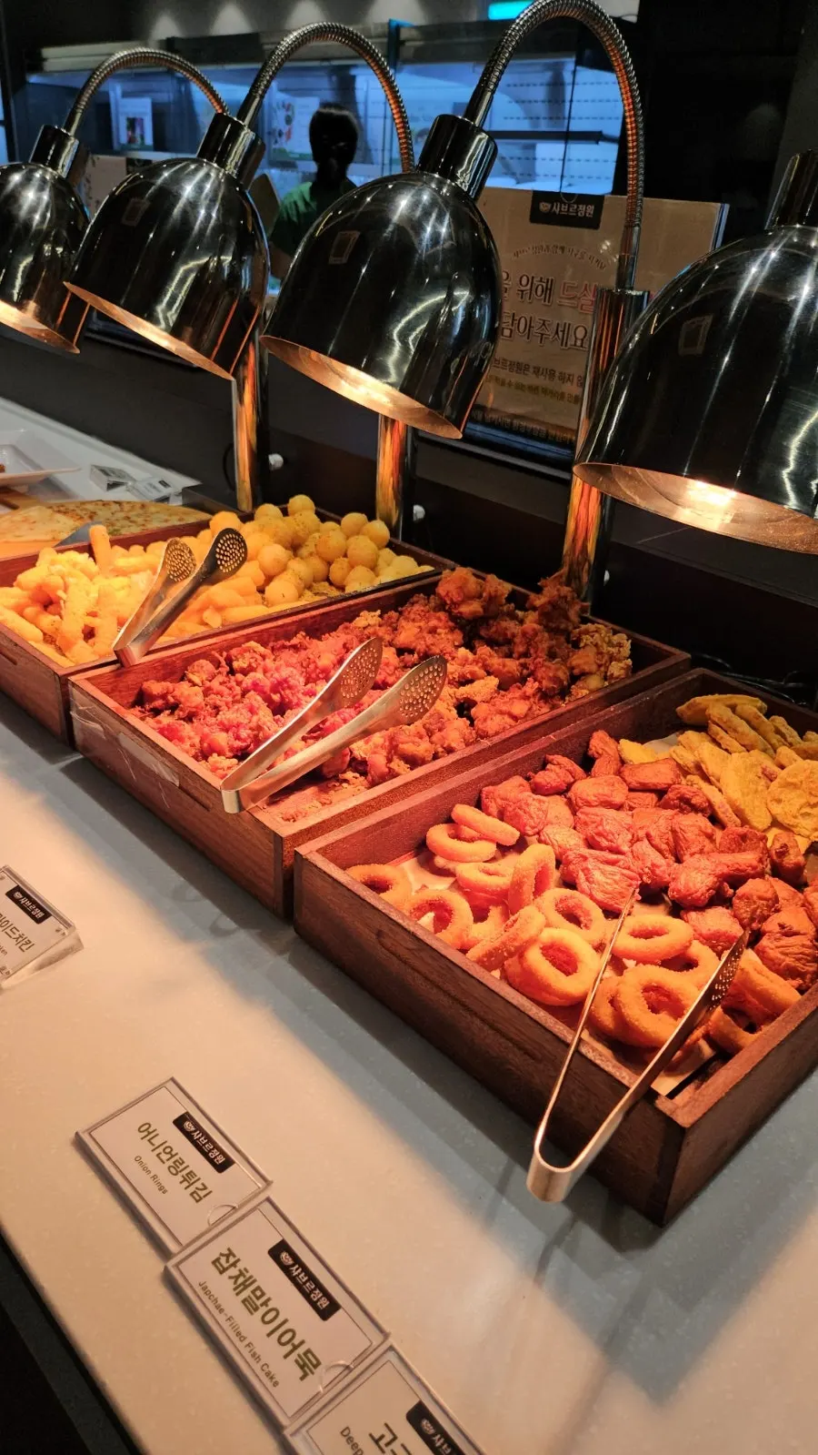 Tteokbokki and other snack foods on display