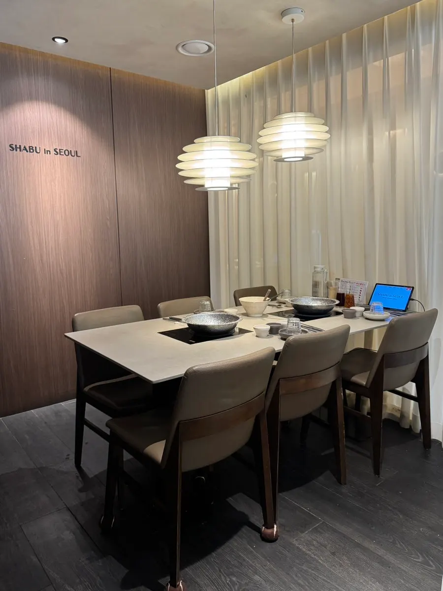 Private room seating in the back