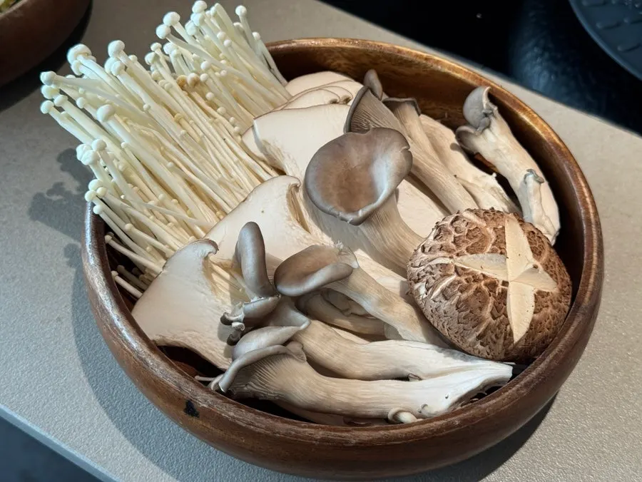 Extra napa cabbage and assorted mushrooms ordered
