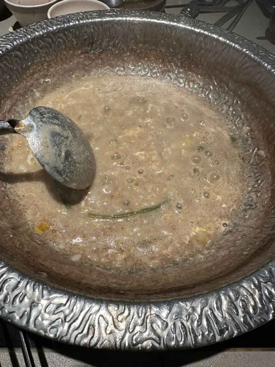 완성된 샤브샤브 죽