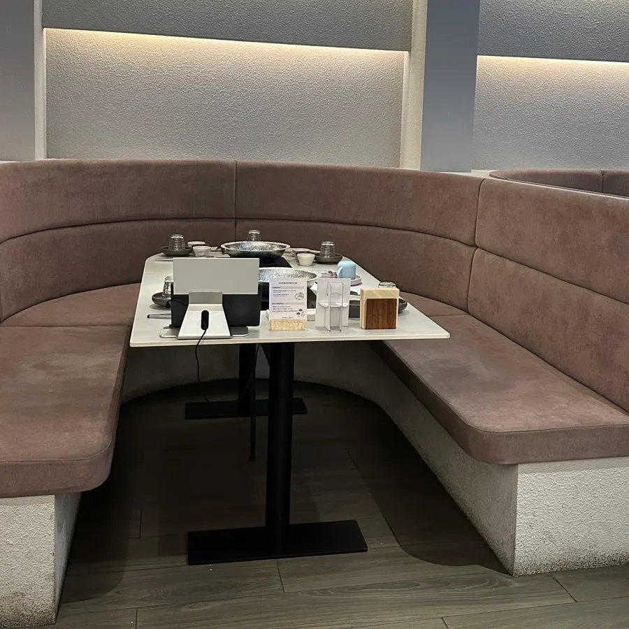 View of table seating at Shabu in Seoul Hapjeong Branch
