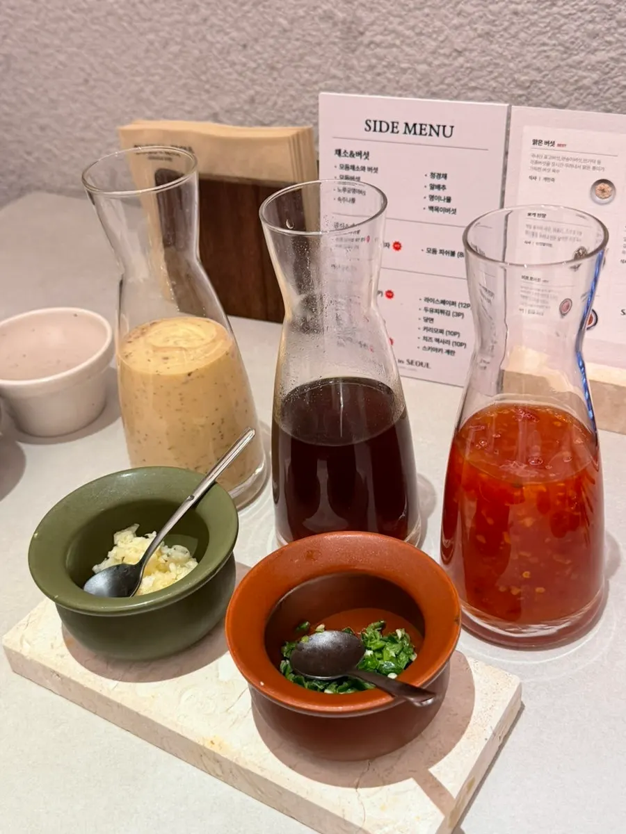 Various sauces at the sauce corner