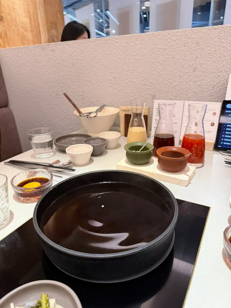 Soy sauce and egg yolk sauce prepared