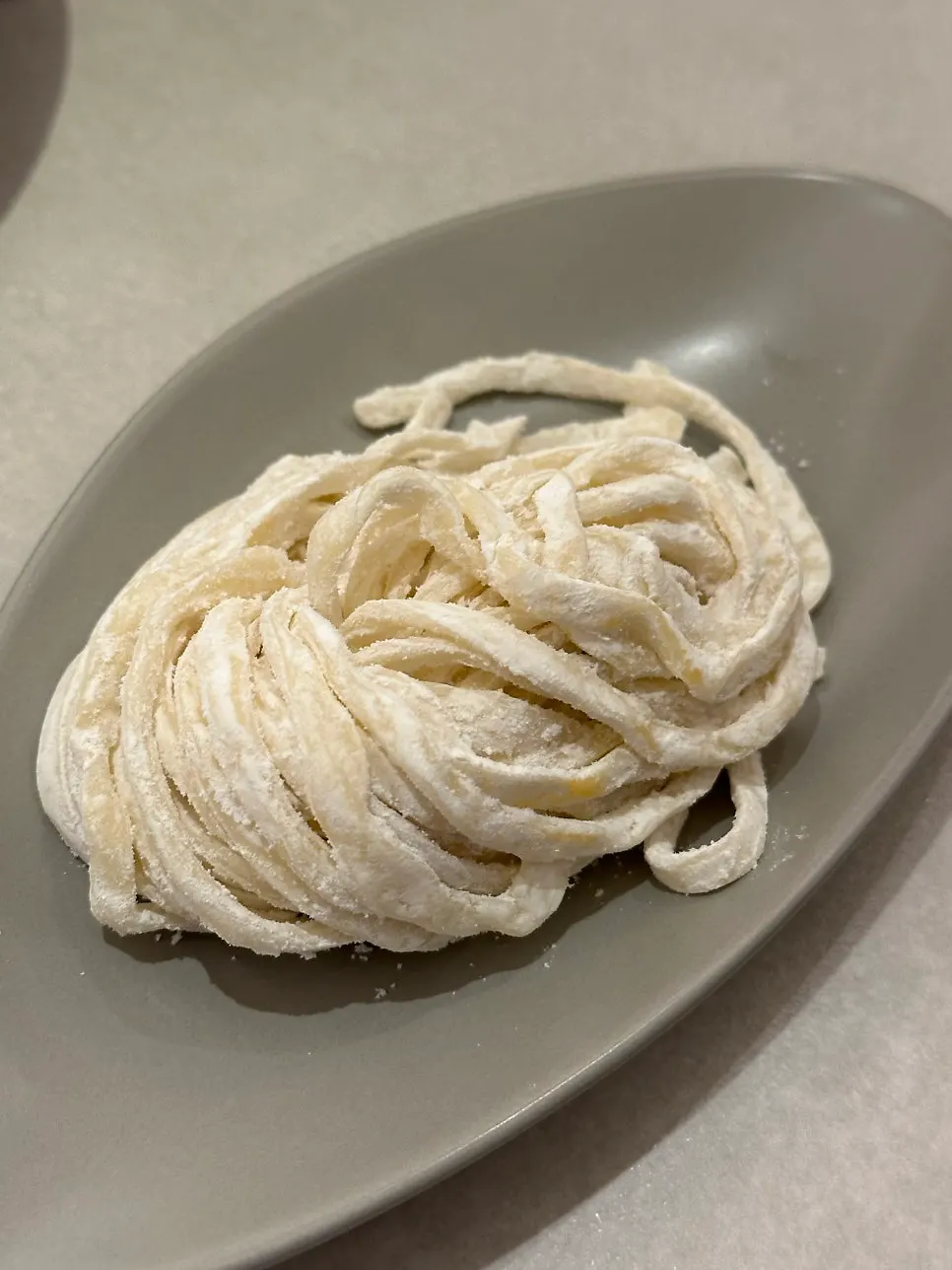 마무리 코스로 나온 칼국수 면