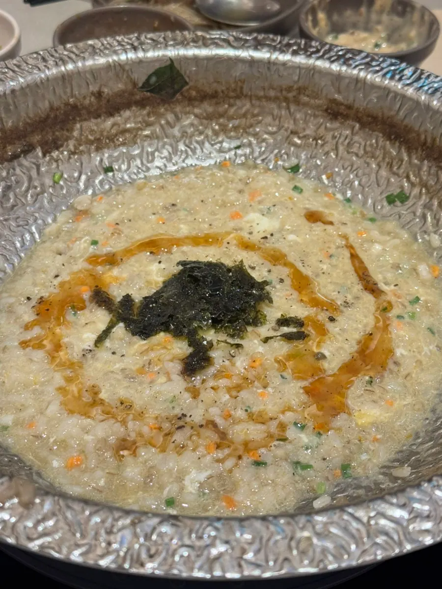 Finished pot of egg porridge