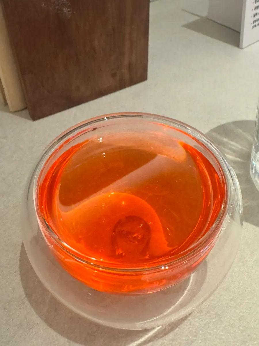 Omija tea served for dessert