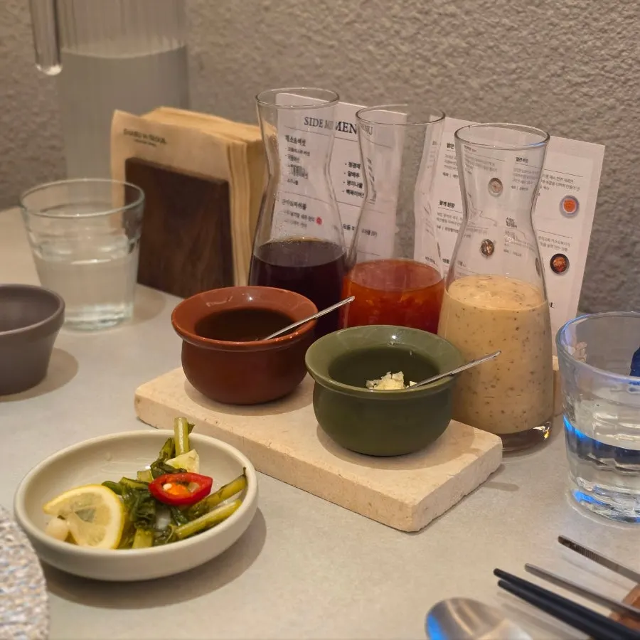 Standard side dishes served at the table