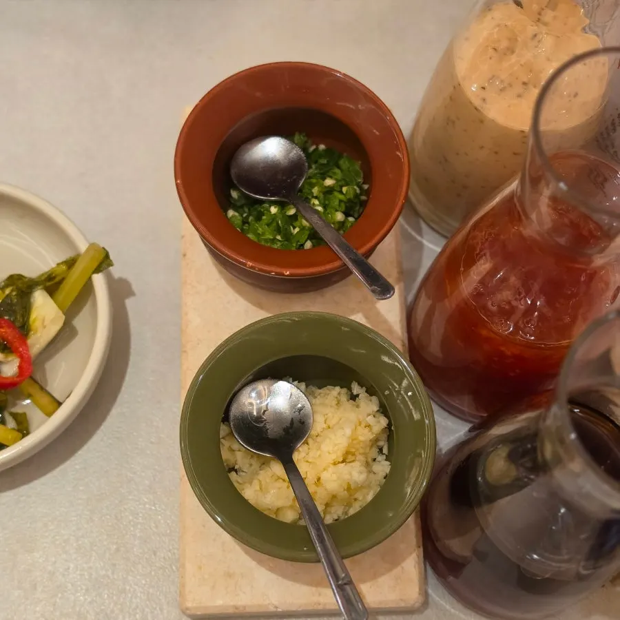 Three kinds of shabu-shabu dipping sauces