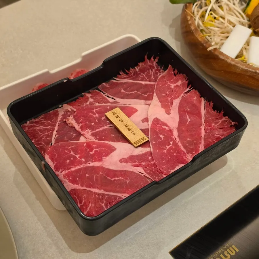 Plate of 1st-grade black pork neck for shabu-shabu