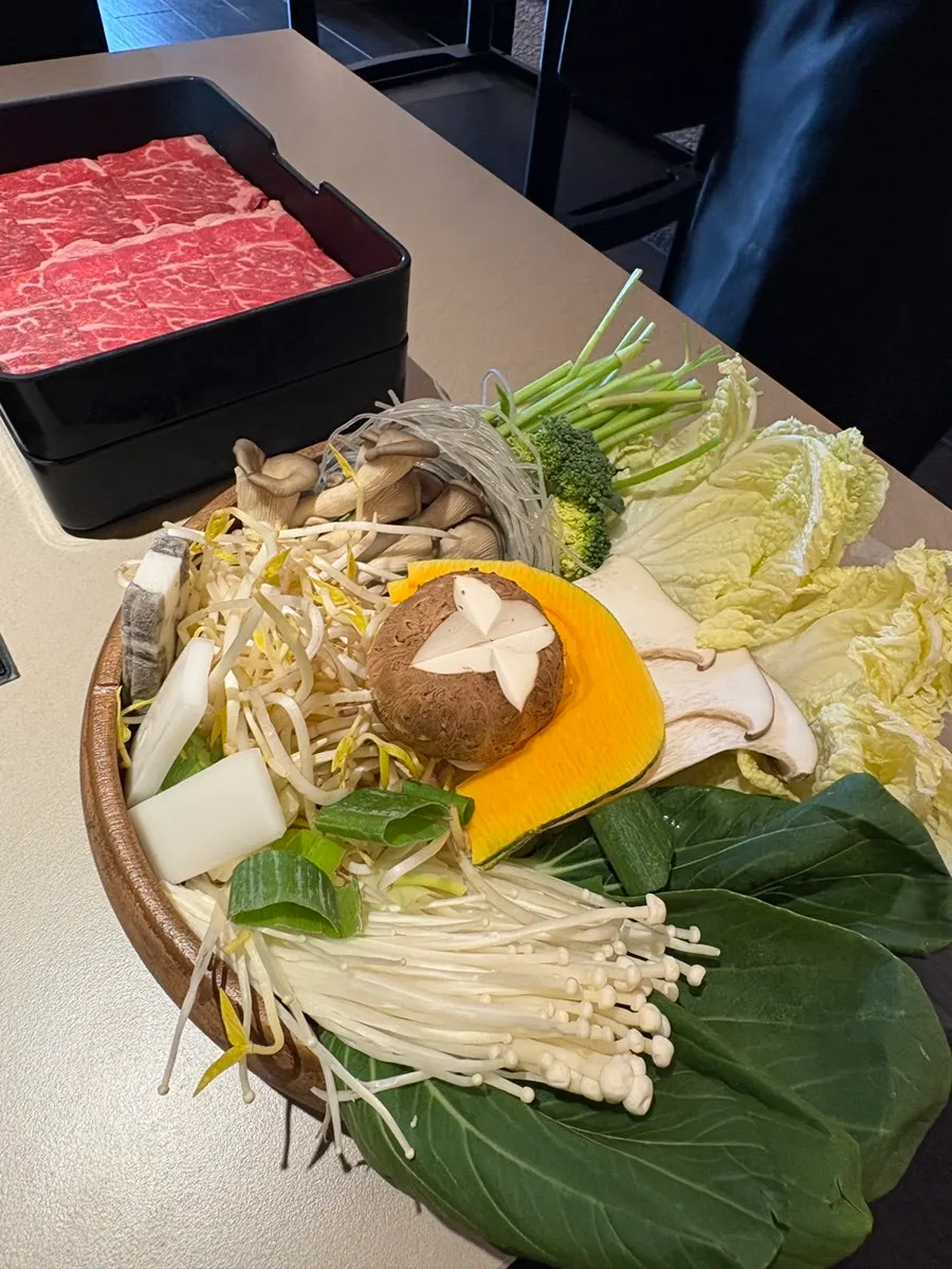 Vegetable plate with mushrooms and sweet pumpkin