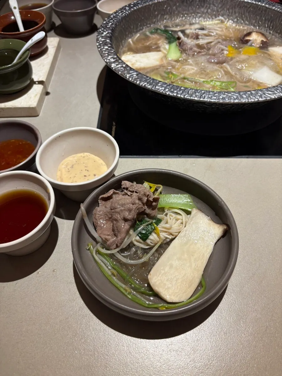 Plate of cooked napa cabbage and bean sprouts