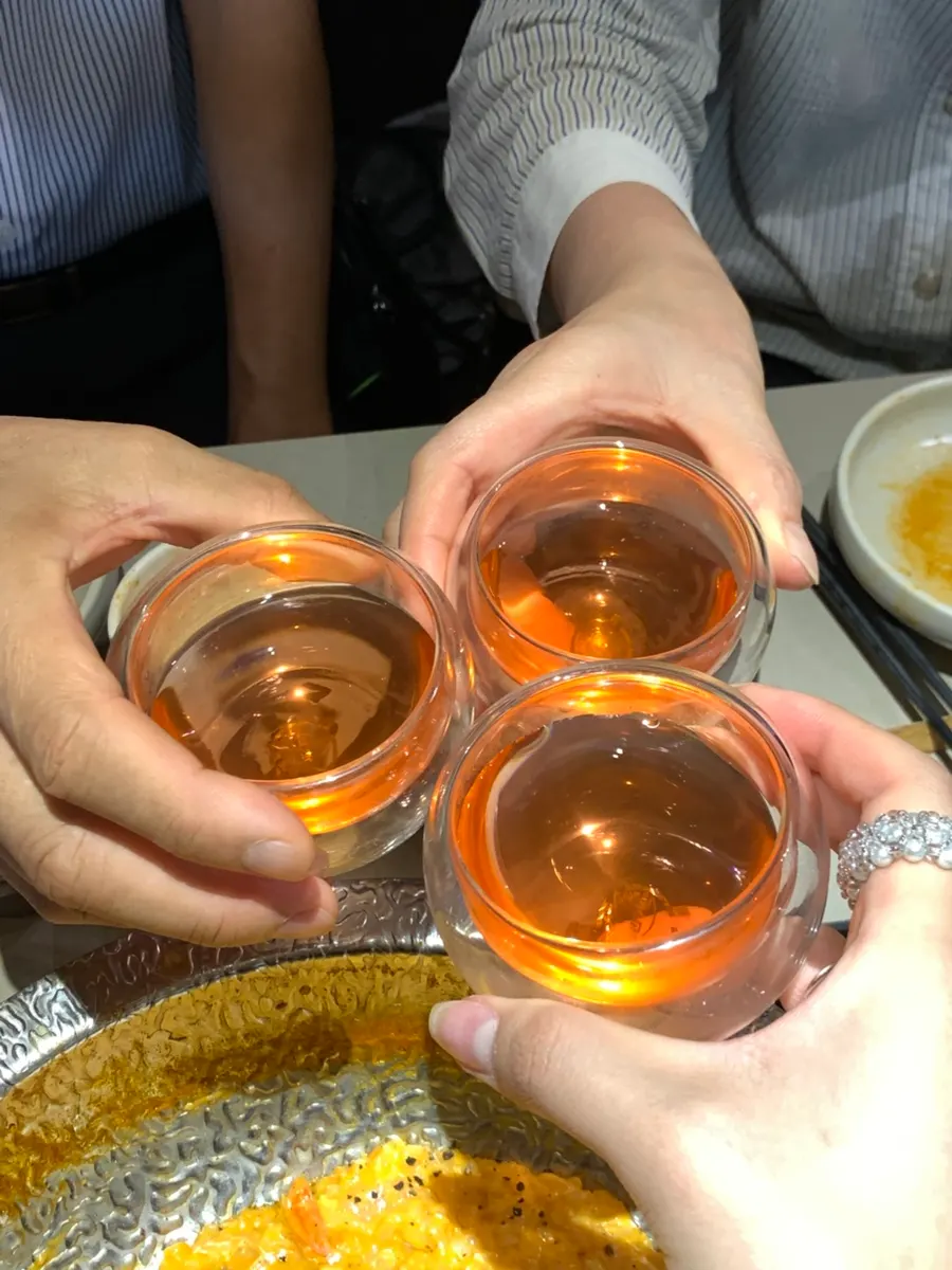 A finished plate of rosé risotto