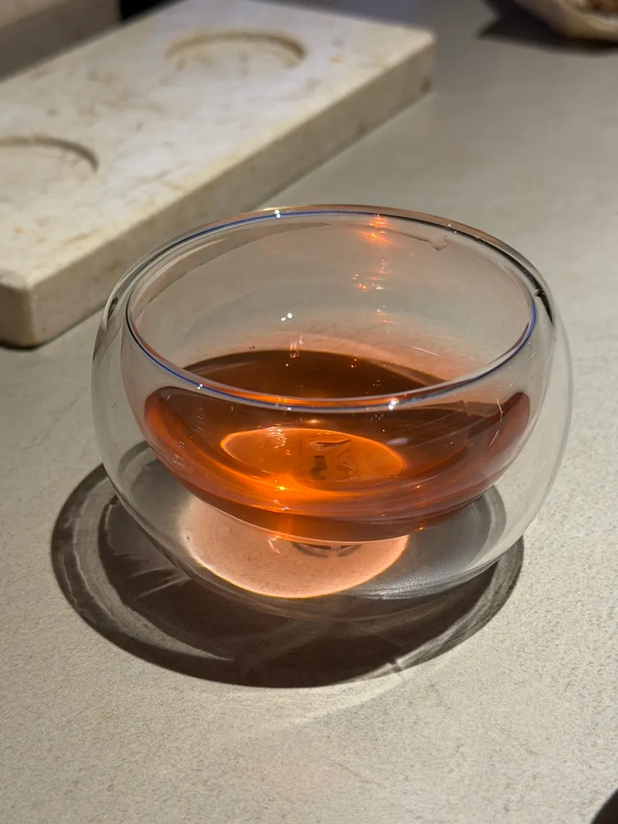 Omija tea served to finish the meal
