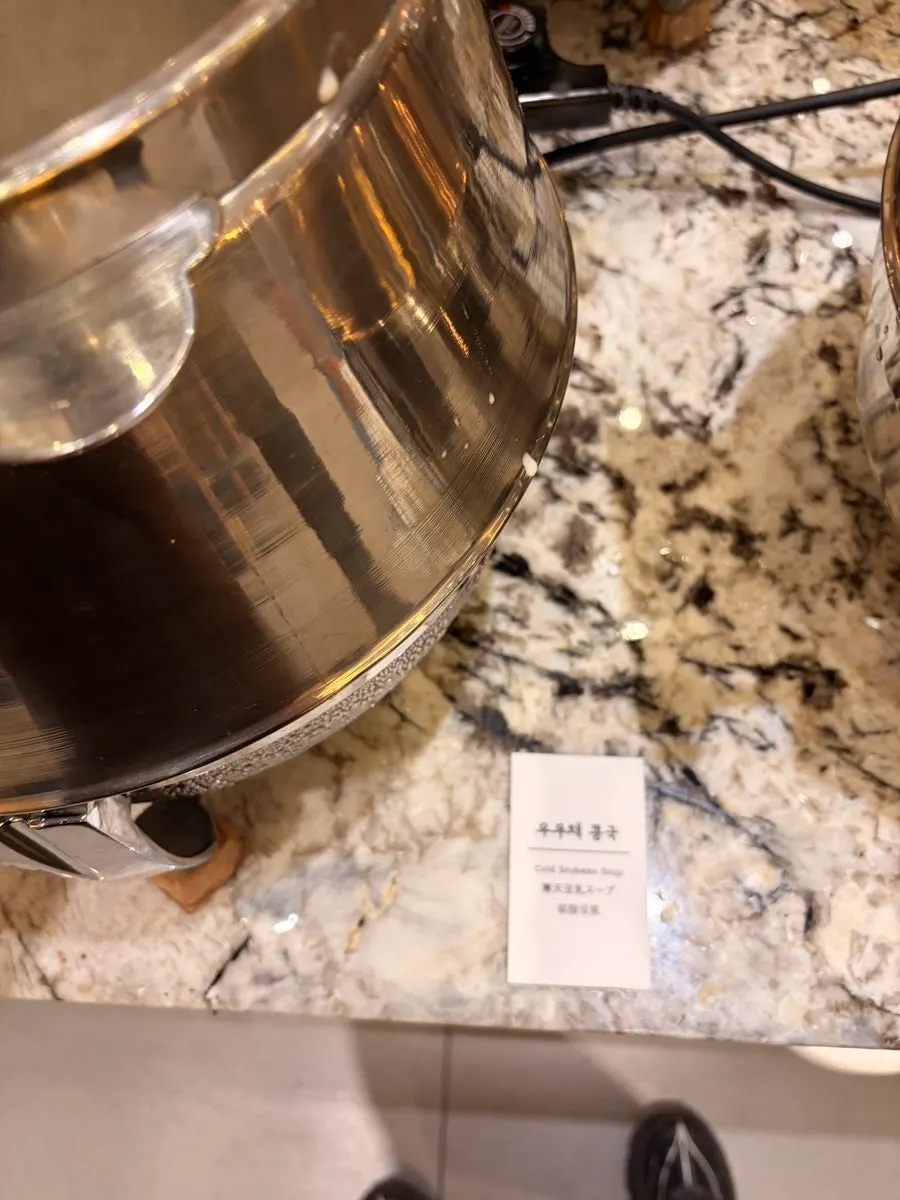 Cream pasta served from the self-bar