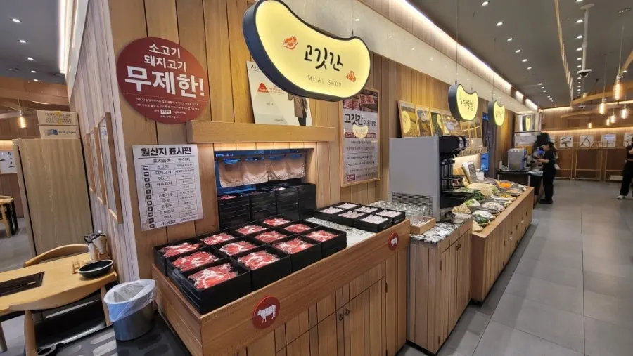 Meat corner with beef and pork