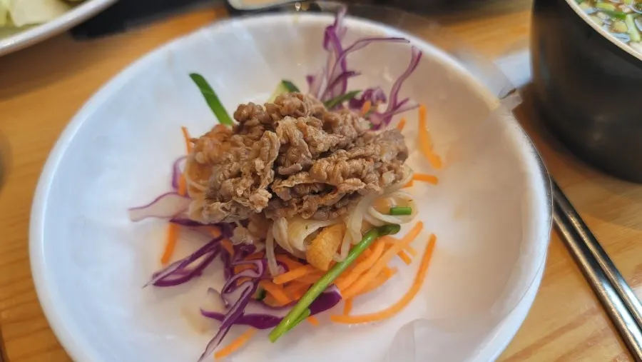 Plate of pad thai from the self-service bar