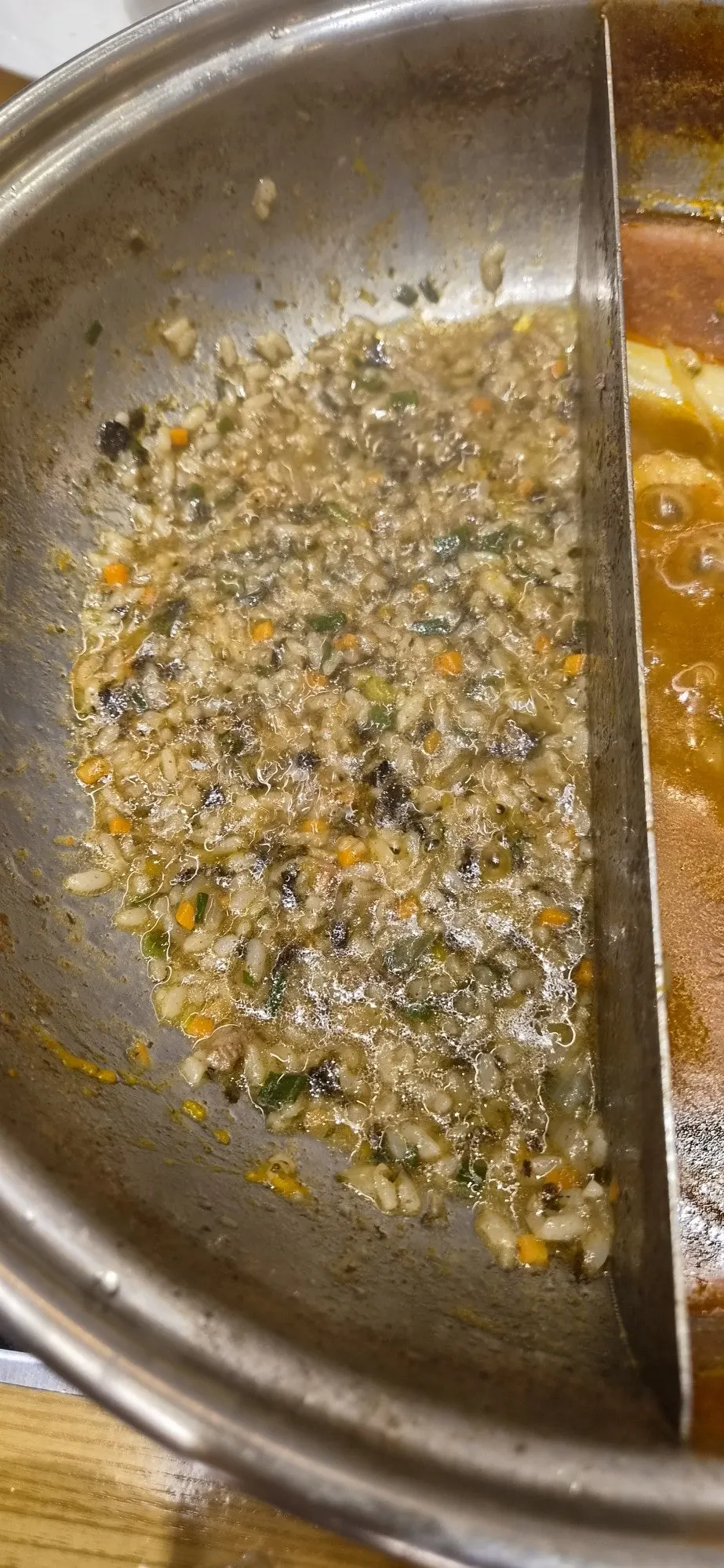 Porridge made from the leftover broth