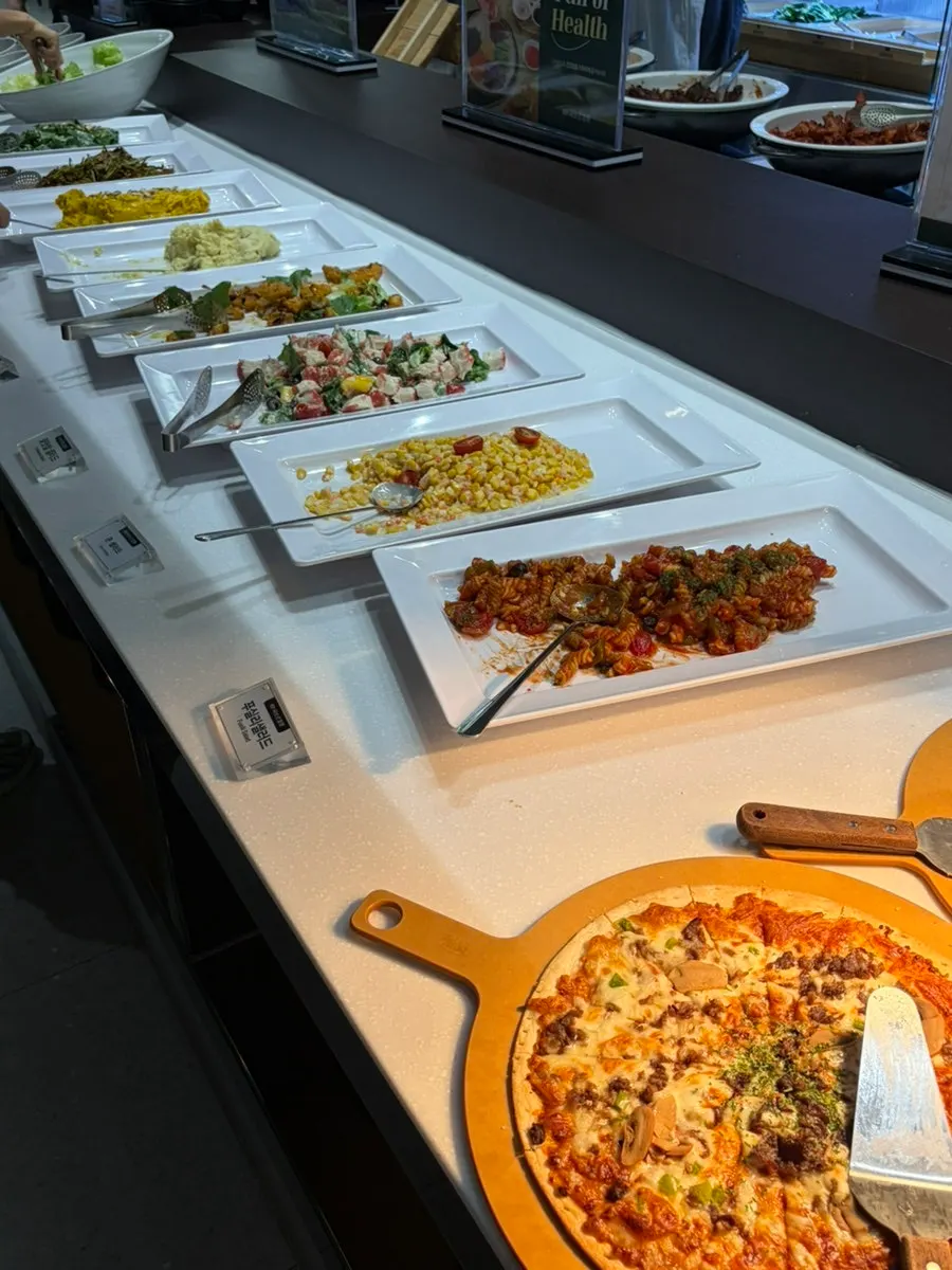 Dining hall with buffet corner in view