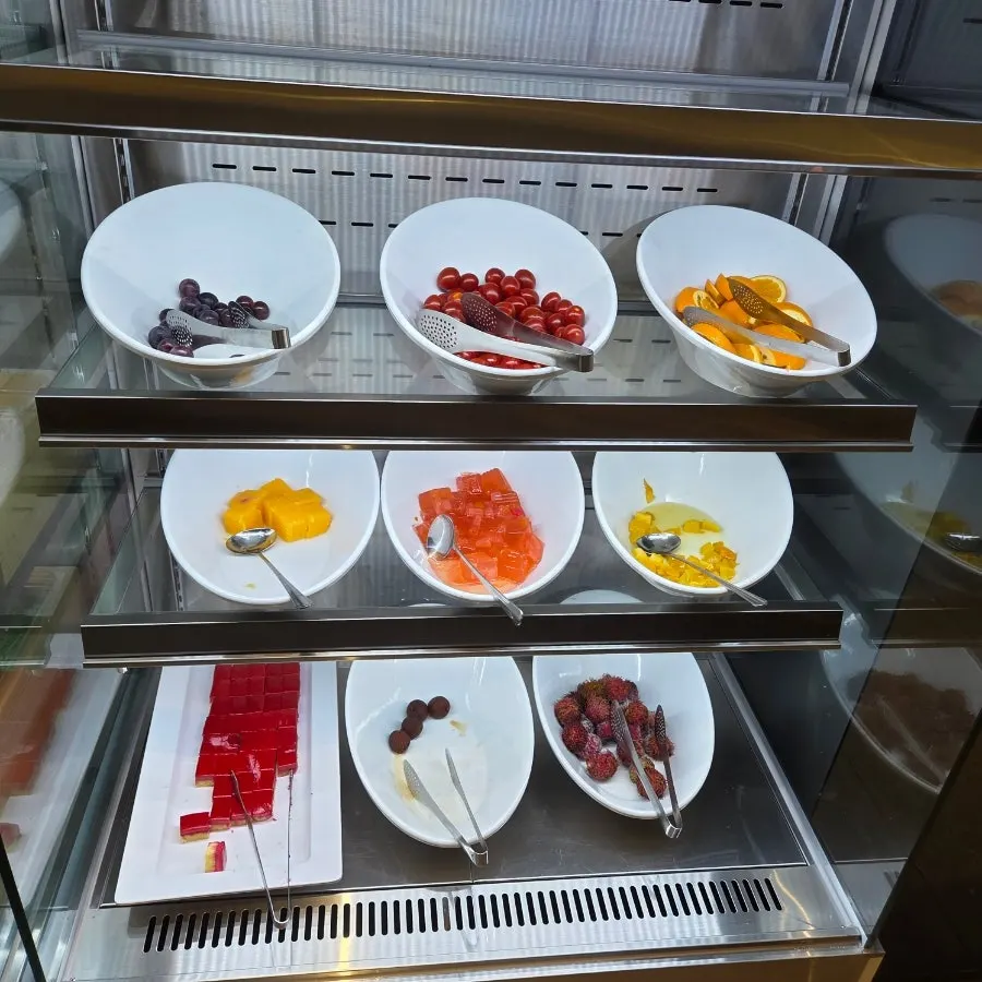 Buffet tray with quail eggs and fish cake